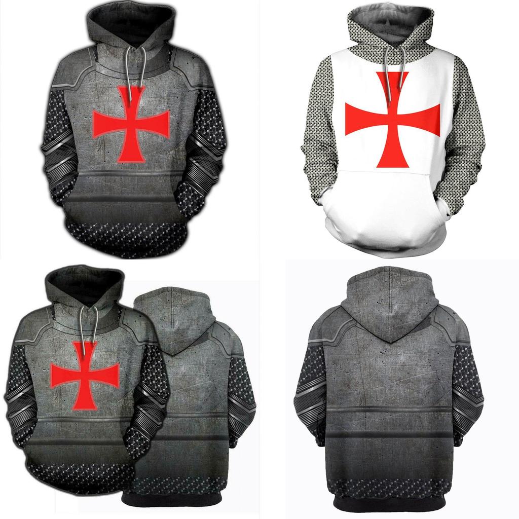 Vibrantly Designed Unisex Knights Templar Cosplay 3d Print Pullover Casual Sweater