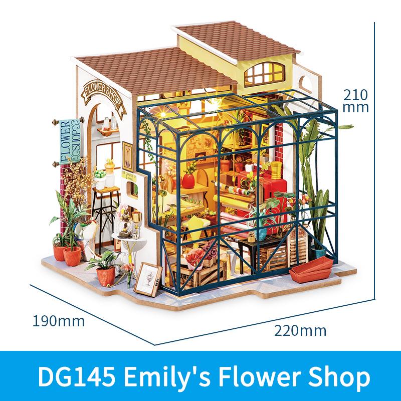 Robotime Rolife DIY Miniature Dolls House Kits to Build 3D Wooden Doll House Craft Gifts for Kids The Corner of Happiness