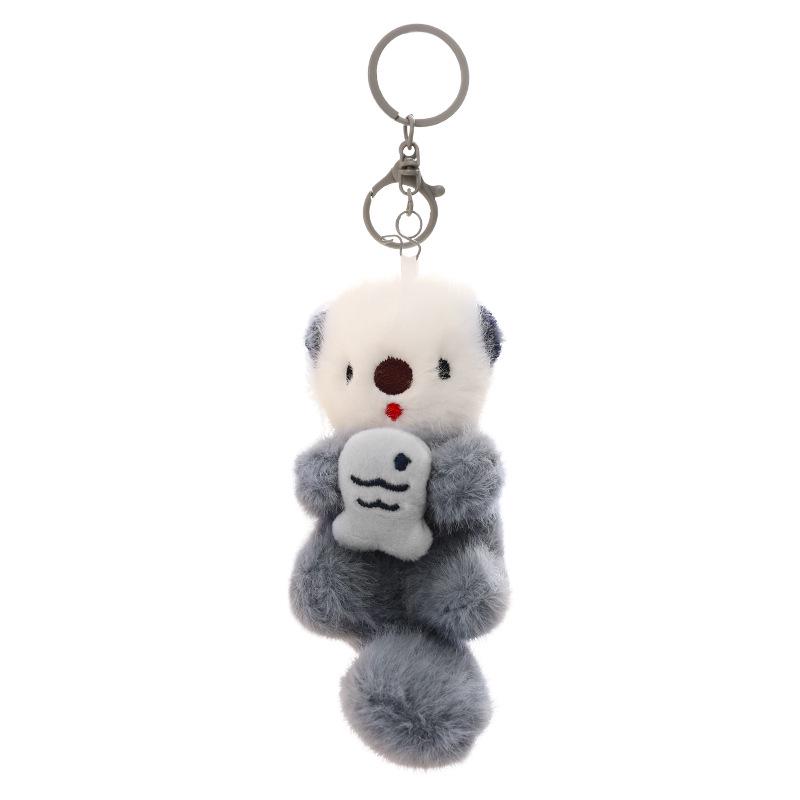 Cute Cartoon Sea Otter Plush Keychain Pendant Doll Charm - Couple Gift