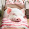 Pink Pig Bedding Set King Queen Sleeping Pig Duvet Cover For Kids Boys Girls Kawaii Animals Comforter Cover With 2 Pillowcases
