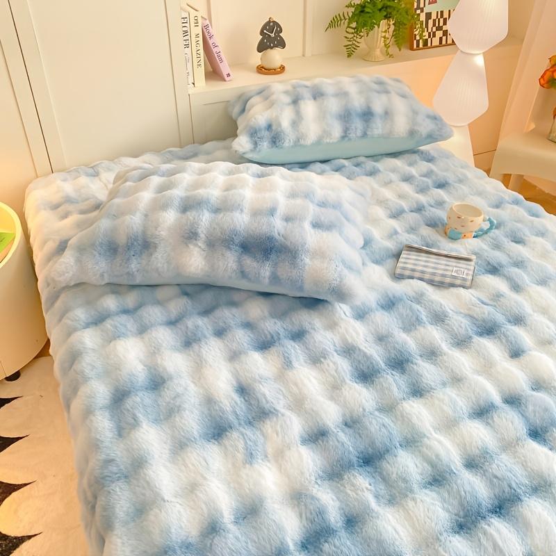 1 шт. Роскошная утолщенная простыня на резинке из искусственного кроличьего меха - Мягкая, теплая и удобная, машинная стирка, идеально подходит для зимнего постельного белья, идеальный подарок для спальни