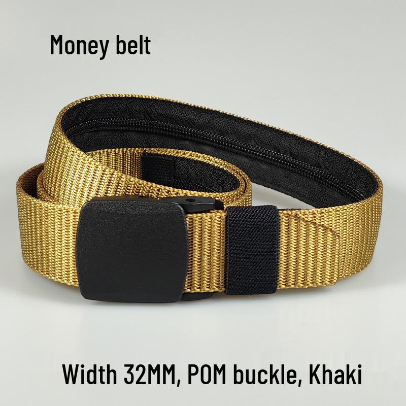 Women's Anti-Theft Tactical Nylon Waist Belt - Outdoor Safety and Money-Hiding Function.
