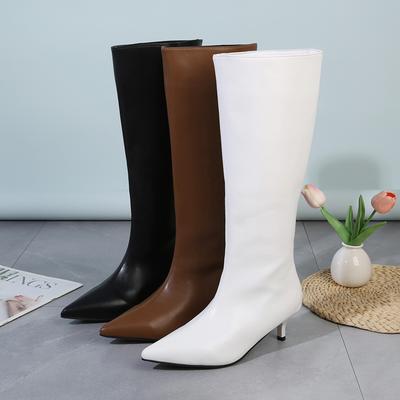 2025 Herbst/Winter Neue Damen High-Heel Stiefel Langer Schaft Gummistiefel Spitzschuh Langer Schaft Für Damen