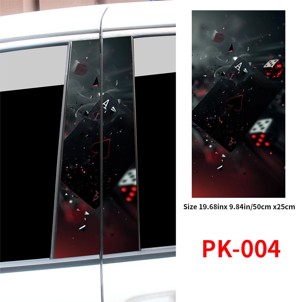 Creative Poker Car Stickers Waterproof Auto B Pillar Decor Cover Scratches Durable Car Doors Pillar Vinyl Decals Vehicle Decors