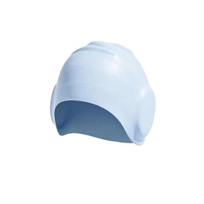 Keep Enlarged Silicone Swimming Cap, Ear-Protecting for Women with Long Hair, Waterproof, Solid Color, Comfortable Wearing, Blue