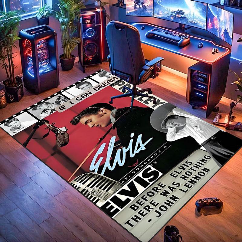 Elvis-themed rug, suitable for living room, bedroom, game room, computer room and home décor.