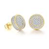 Hip-hop Stud Earrings Full of Diamonds and Micro-gold-plated Men's Earrings Trendy Jewelry
