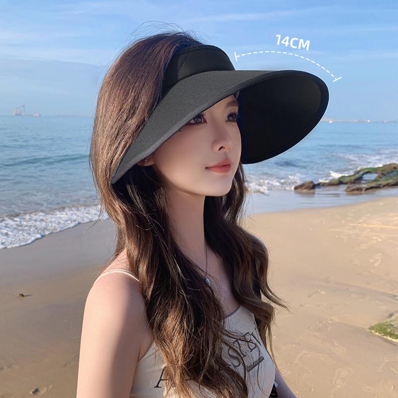 UPF50 + Sun Protection Hat Women's Summer UV Protection Hat Big Brim Ice Silk Sun Hat Empty Top Uv Sun Hat