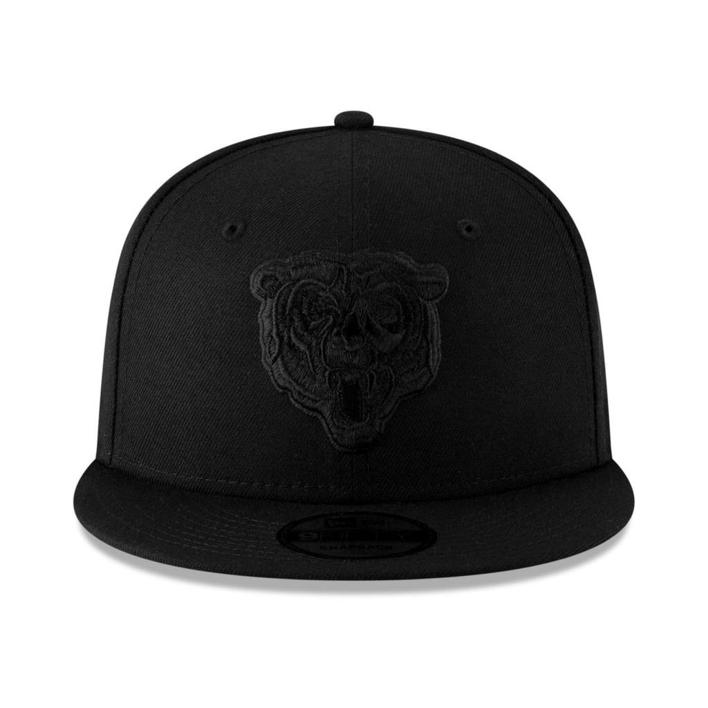 Chicago Bears Hat NFL New Era Black on Black Alternate Logo 9FIFTY Snapback Adjustable Cap Adult One Size