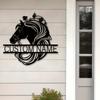 1pc Custom Metal Horse Skull Wall Sculpture, Personalized Inscription, Rustic Home Decor, Balcony & Courtyard Ornament, Gift, Custom Sign.