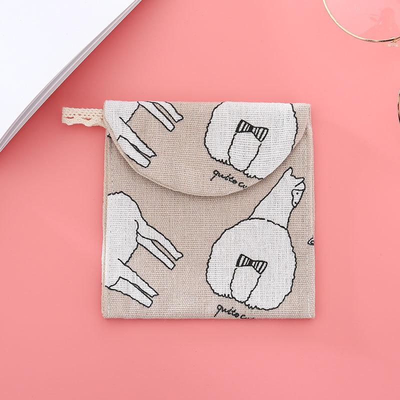 Cute Fresh Multi-pattern Tampon Pack Cartoon Cotton Hemp Girl Aunt Napkins Storage Pack Pack for Sanitary Napkins