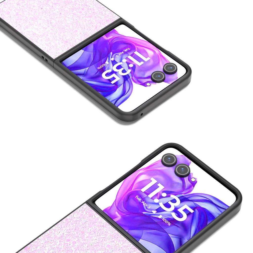 For Motorola Razr 50 Ultra 5G Case Glitter PU Covered PC Phone Shell