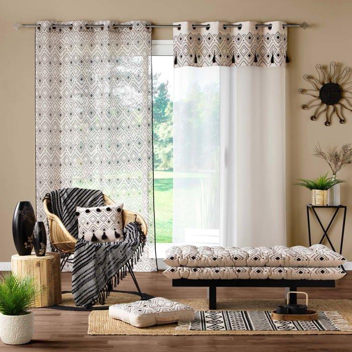 Coussin de sol - EDEN - Modèle long 120x60x8 cm - Matelassé avec poignée - Motif recto/uni verso - Oeko-Tex