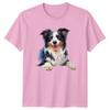 Border Collie TShirt Watercolor Dog Lover Birthday Gift For Him And Her