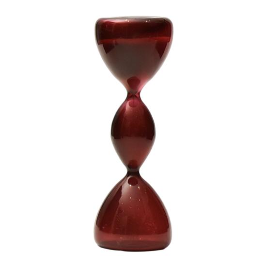 DYS 3-stufige bunte Glas-Sanduhr, Borosilikat-Ornament mit bernsteinfarbener weinroter Farbverlauf, gleichmäßiger Sandfluss, moderne minimalistische Dekoration für Zuhause