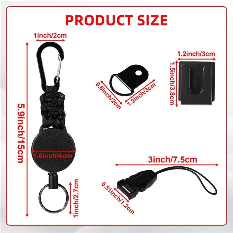 SHGO-Portable Telescopic Rope Key Hanging Ring, 1 Set Anti-Loss, Design For Office And For Outdoor Use