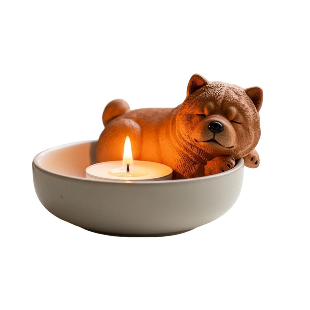 Resin Puppy Candle Holder Ornaments Resin Ornaments Crafts