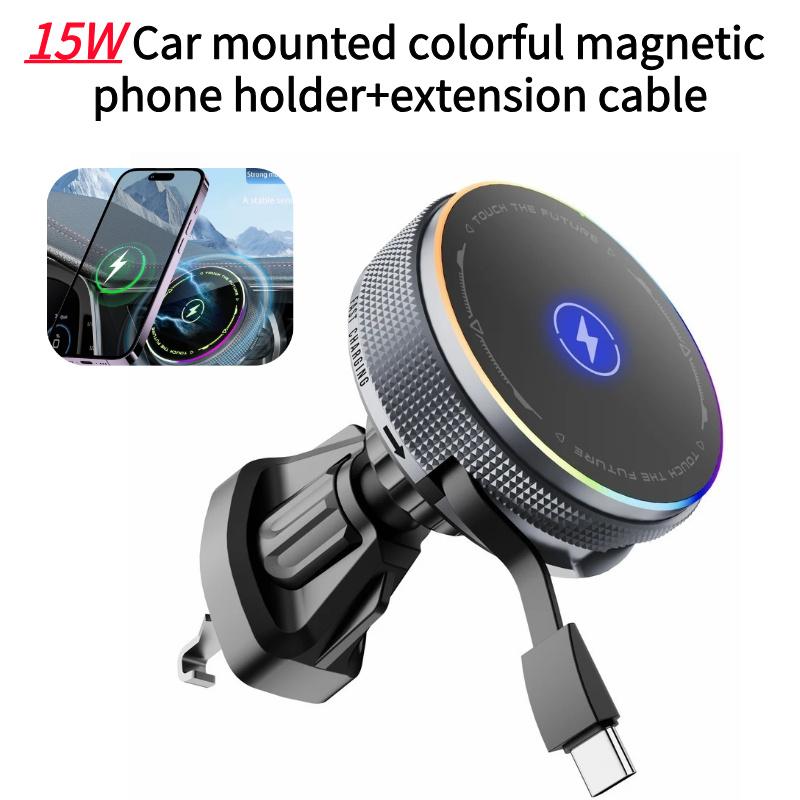 Magnetic Wireless Charger For Apple iPhone 15 14 13 Android Super Fast Charge Car Charger 15W Fast Charging Wireless Car Charger Fast Charging Station