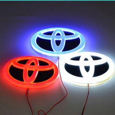 4D Luminous LED Light Front Grille Badge Is Suitable for TOYOTA Car Logo Trunk Logo Modification
