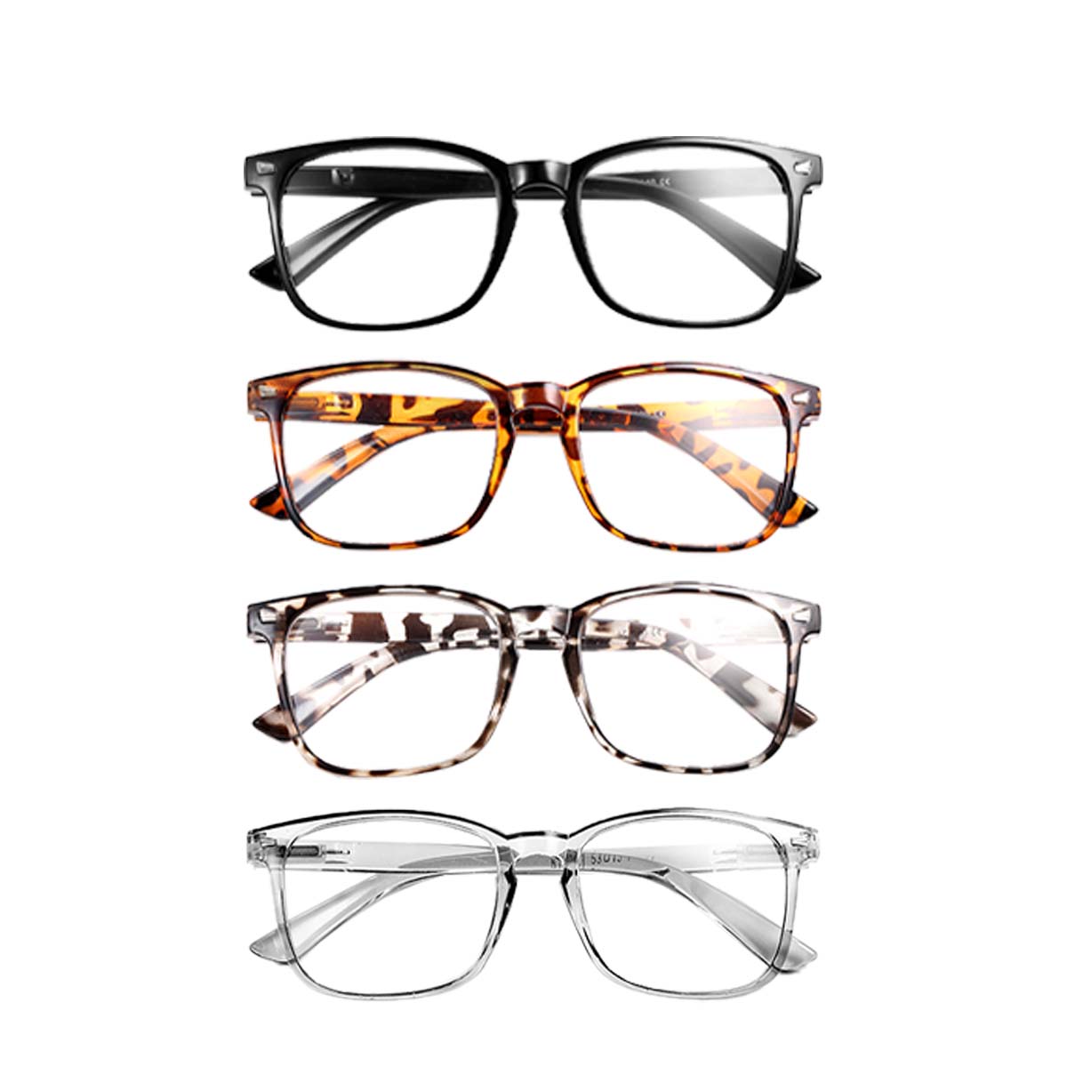 

4 шт. Очки для чтения с автофокусом - Легкая ПК-оправа Унисекс-дизайн | Идеально подходят для работы за компьютером и отличный выбор для подарка