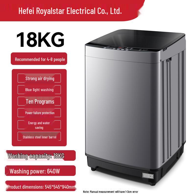 10kg Fully Automatic Washer-Dryer with Compact Pulsator for Households and Rentals