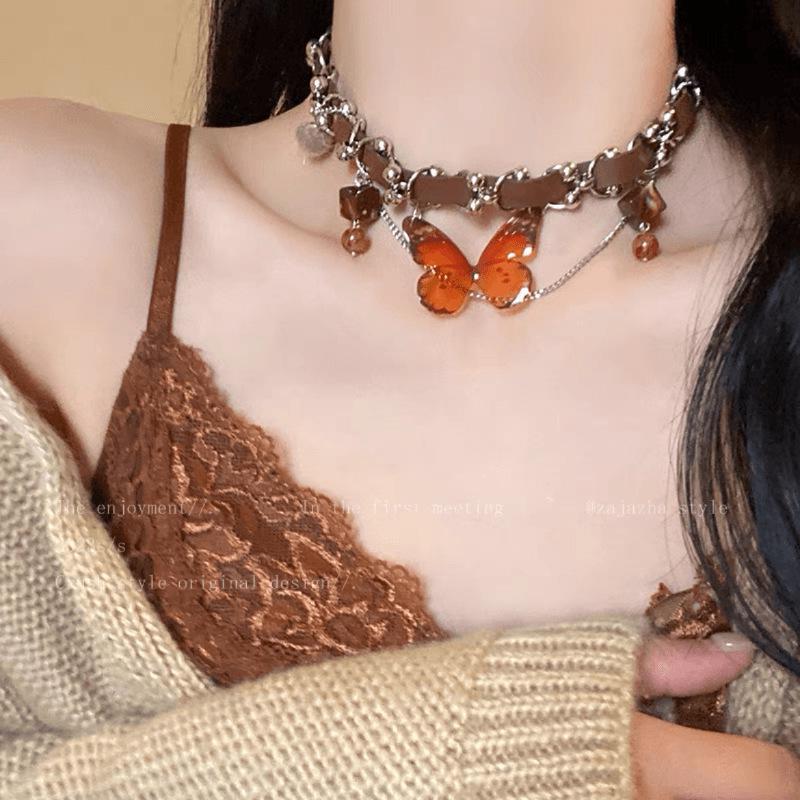 2025 High-End Gothic Punk Necklace: Y2K Dark Style Clavicle Chain for Women