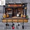 Vintage 3D Wooden Wall Mount Key Hook Retro Hanging Key Holder Rack Ideal Gift for Home Shop Owner Decor Use