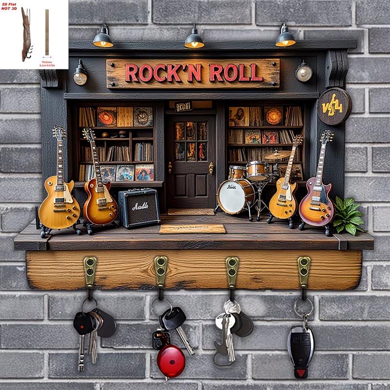 Vintage 3D Wooden Wall Mount Key Hook Retro Hanging Key Holder Rack Ideal Gift for Home Shop Owner Decor Use