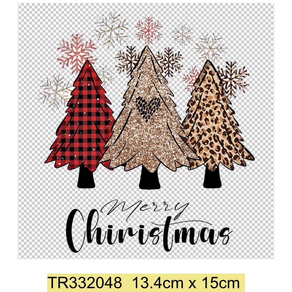 Aufbügelbilder Weihnachten Weihnachtsmann Bäume Kleidung DIY T-Shirt Kleid Applikation Wärmeübertragung Weihnachtsbaum Auto Aufbügel-Vinyl-Aufkleber