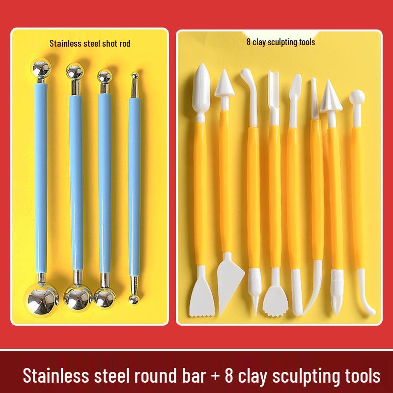 Edelstahl Ton Handwerks Werkzeuge: Halbkreis-Stab & Kugel-Formen-Set