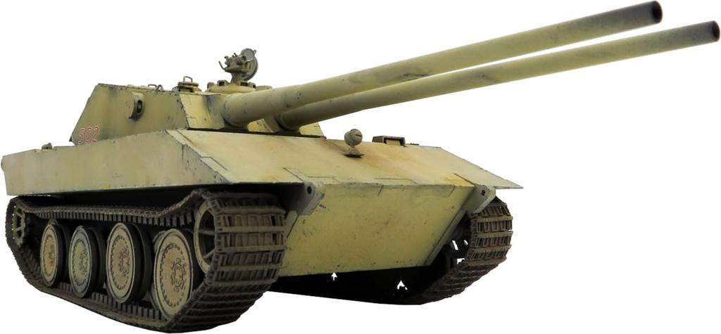 Rocket Models 1/35 Scale Super Heavy Tank E-100 Type G with 52 Caliber 10.5cm Twin Guns and Double-Headed Eagle Plastic Model Kit 47068 (Tank)