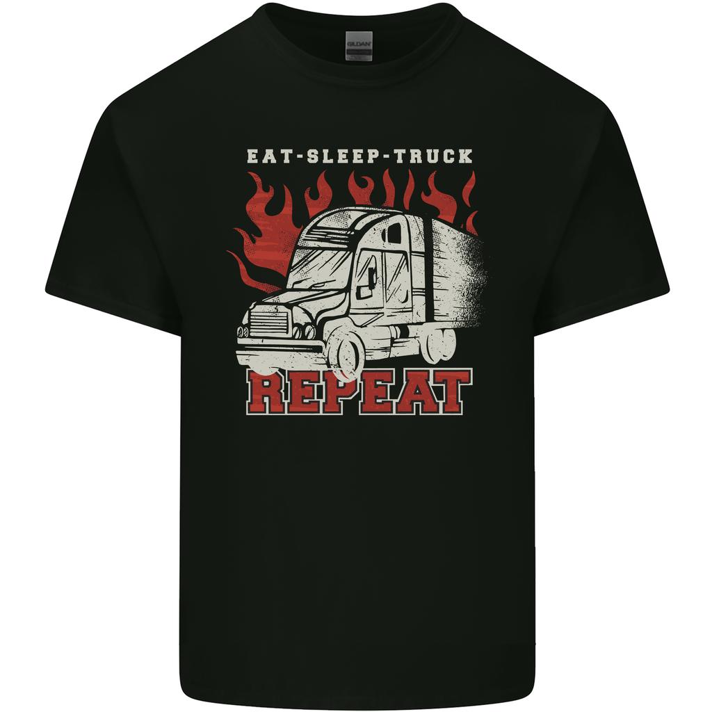 Lorry Driver Eat Sleep Truck Trucker Unisexs Light Cotton Tshirt