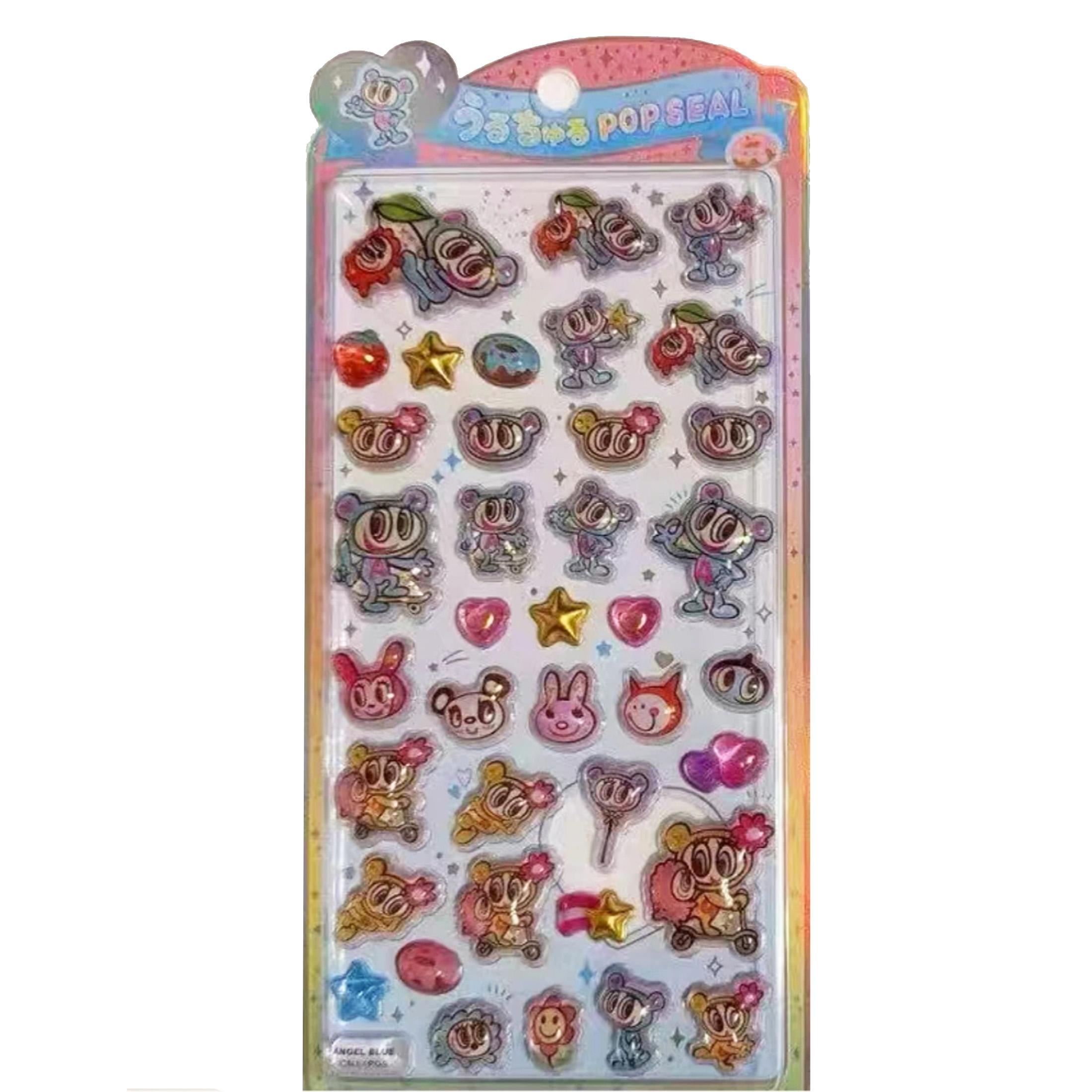 

2026 Relief Crystal Angel Blue Stickers - 2026 New Cartoon Set Ideal for Mobile Desktop Decor Festival Gift Presents Presents