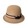 Autumn And Winter British Retro Woolen Hat Women'S Dome Small Edge Thermal Basin Hat Elegant Versatile Simple Felt Top Hat