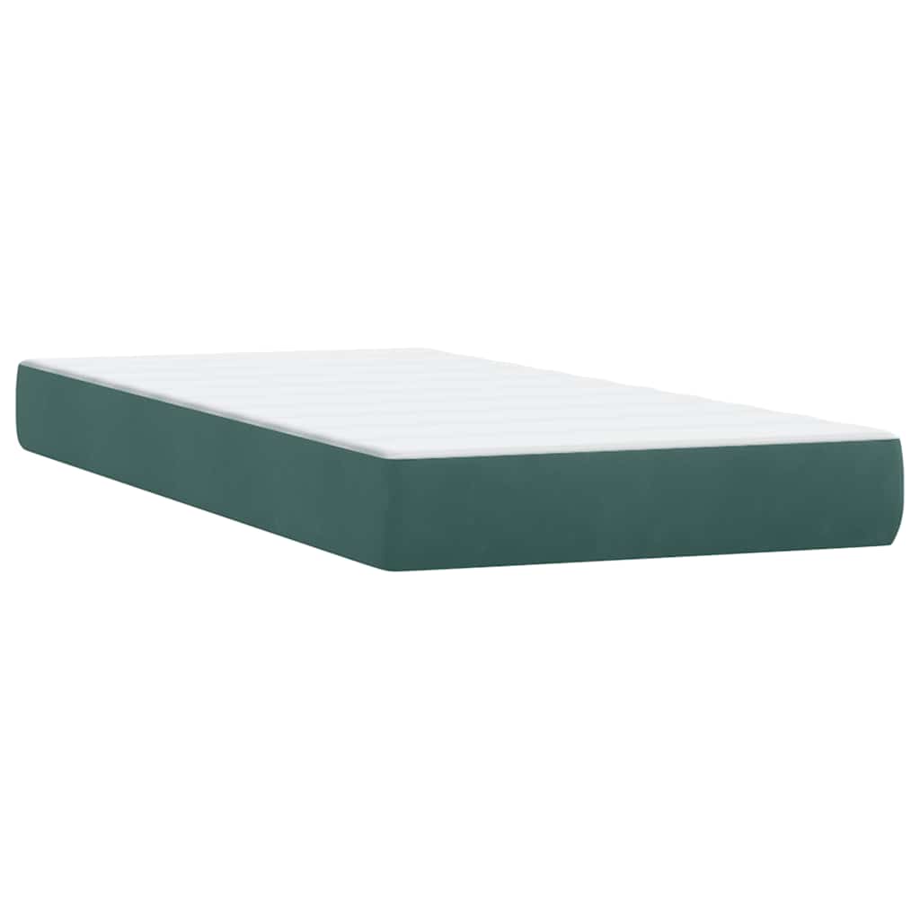 Box Spring Bed with Mattress Dark Green 80 x 220 cm Velvet
