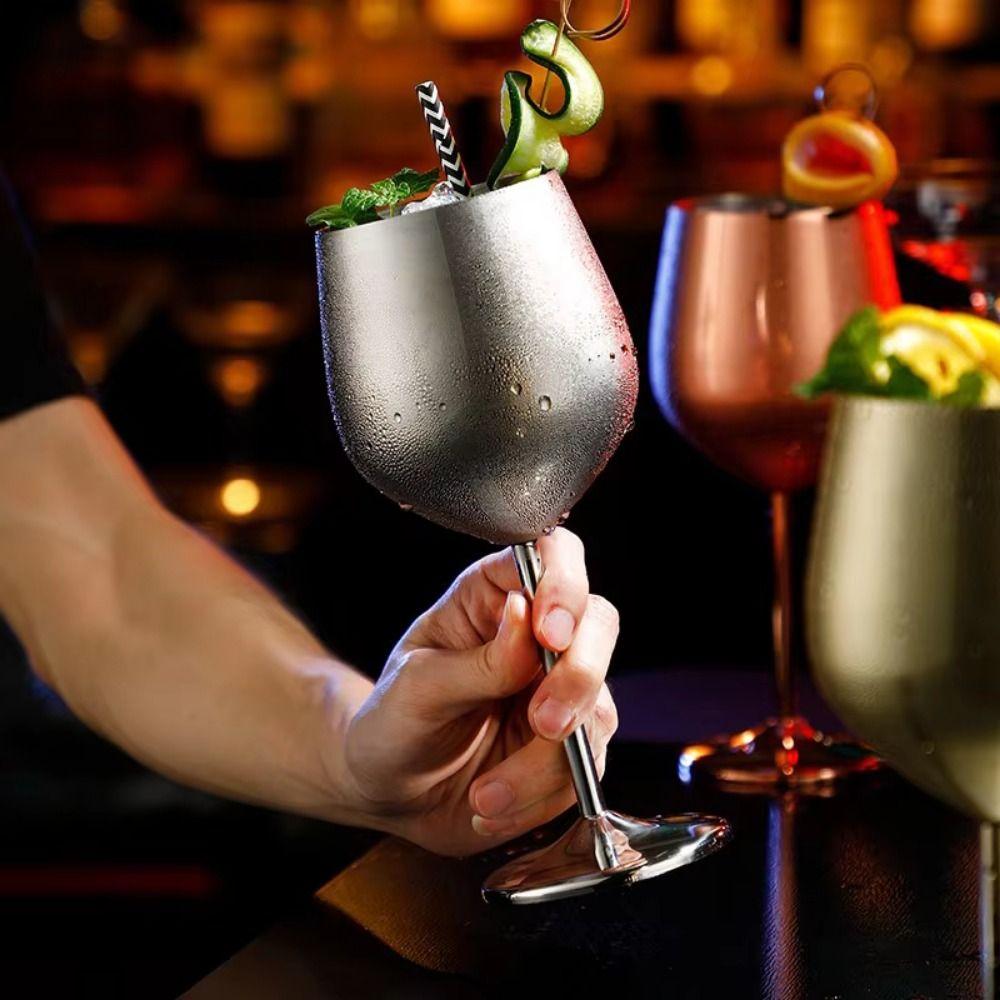 Unbreakable Wine Goblet Drinkware Creative Tall Glass Gift Metal Wine Glass Water Bottle