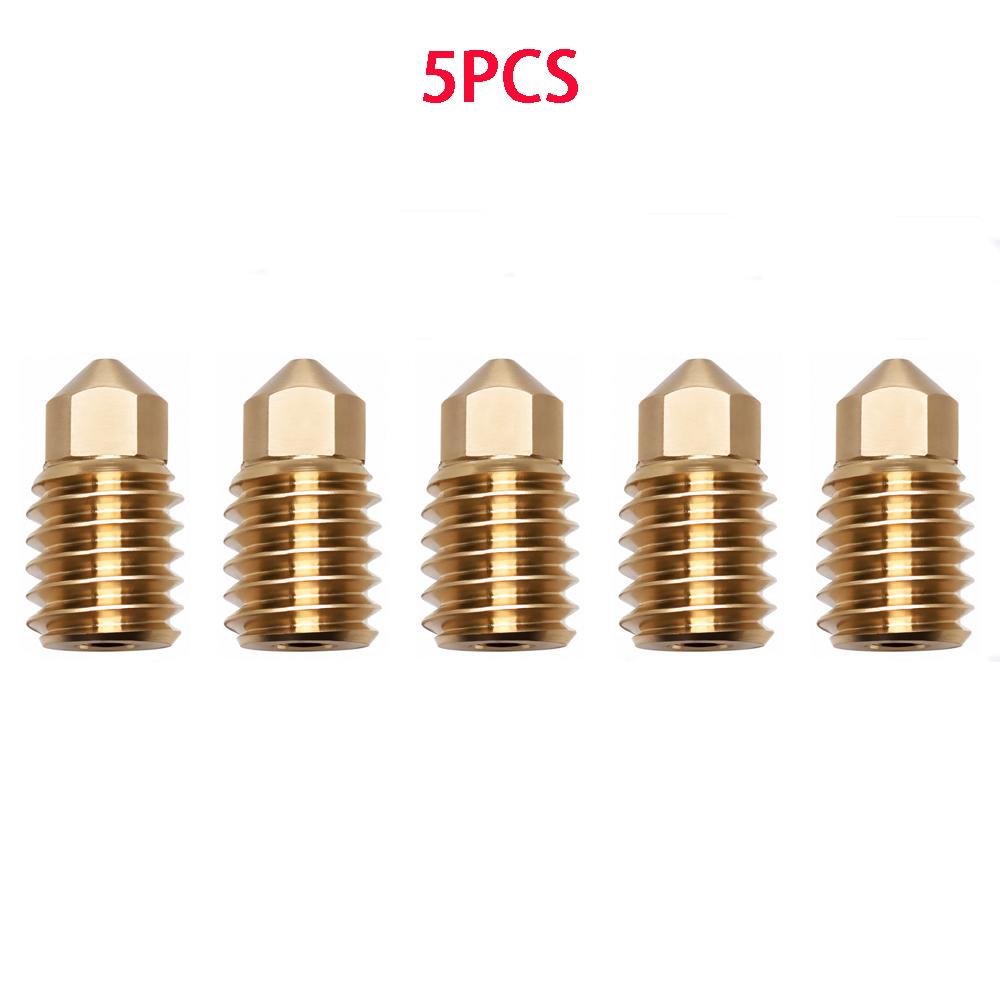 For Flashforge Adventurer 5M (AD5M) Hot End, Brass Nozzle & Hardened Steel Nozzle Kit, Bore Sizes: 0.2mm / 0.25mm / 0.4mm / 0.6m