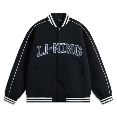 Loose Letter Cardigan Long Sleeve American Style Retro Casual Versatile Baseball Jacket Men Jacket Black AWDUF67-6