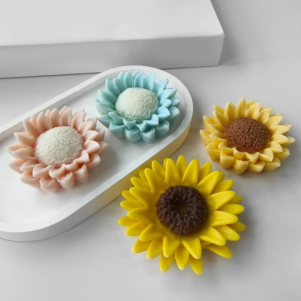 Silicone Ornament Molds Soap Making Moulds Flower Shape Candle Moulds Silicone Texture Suitable for Home Decorations