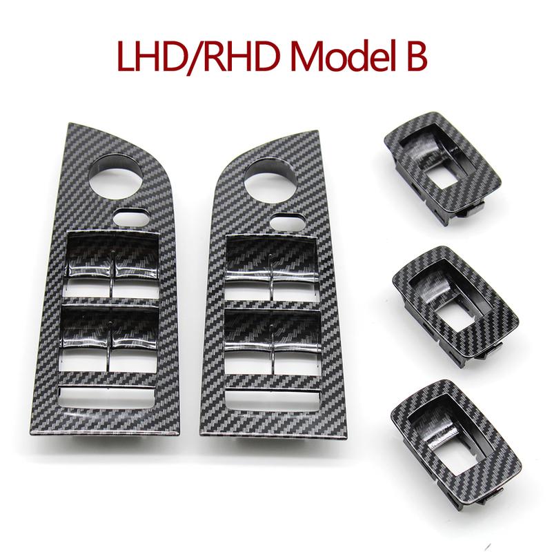 LHD RHD Car Carbon Fiber Window Lift Switch Panel Outer Cover Replacement For BMW 3 Series E90 E91 316 318 320 325 328i