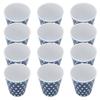 12Pcs Milk Cup AntiScalding Melamine BlueDots Pattern Drinkware Kit for Home Restaurant