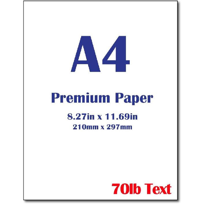 Premium A4 (8.3 x 11.7 ) Printer Paper - 28lb Bond / 70lb Text (105 gsm) Bright White Paper (40 Sheets)