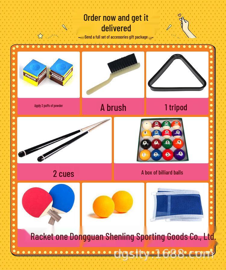 Foldable 2-in-1 Kids Pool & Ping Pong Table - Indoor American Black Eight Style