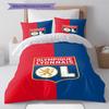 Olympique Lyonnais Pattern Bedding Set Quilt Cover Pillowcase Home Decor Gift (1 * duvet cover + 2 * pillowcase, without core)