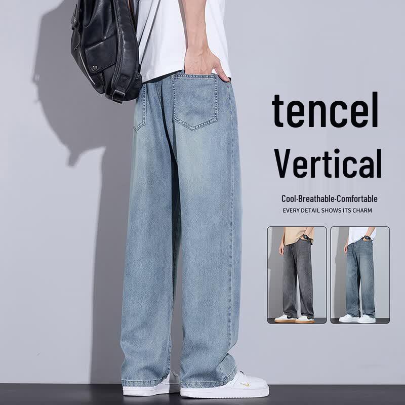 MEDE Men s Lyocell Tencel Loose Straight Leg Lightweight Jeans 30 светло-синий