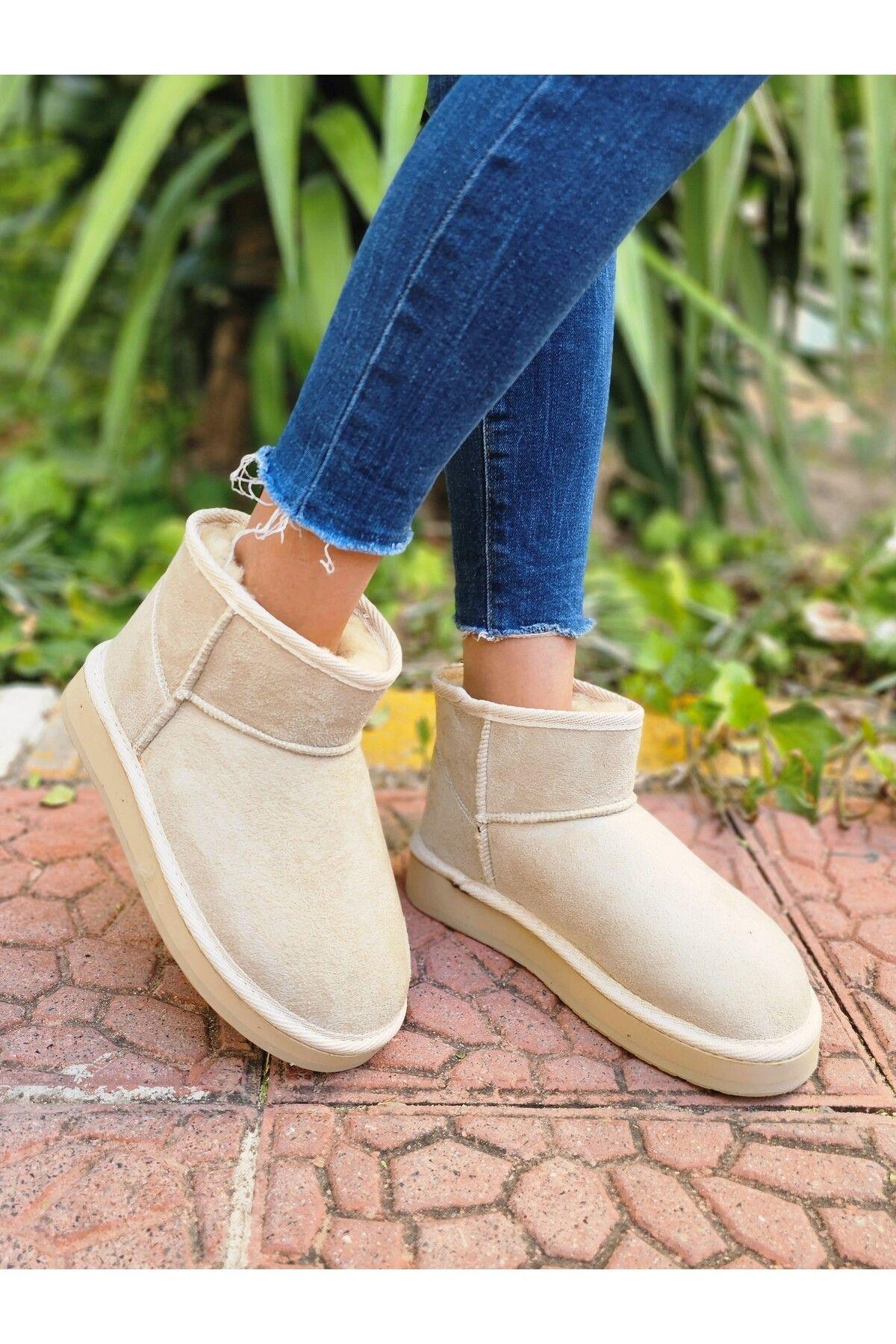 

Женские современные стильные модные кремовые бежевые замшевые мини-ботильоны с меховой внутренней частью на плоской подошве, женская обувь на широкую ногу, размер, пожалуйста, покупайте больше 36