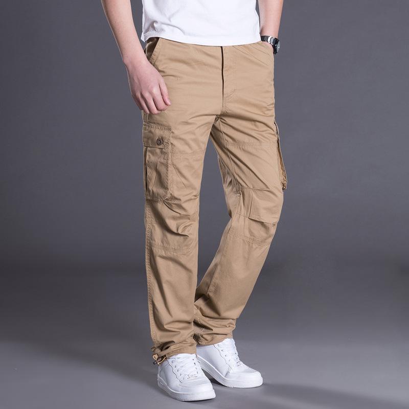 Men's Spring Multi-Pocket Loose Fit Cotton Work Pants - Plus Size, High Quality, Trendy Menswear