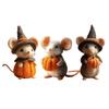 Felt Pumpkin Mouse with Witch Hat Handmade Craft Decoration For Desk Bookshelves Holiday Party Setups Ornament Gift