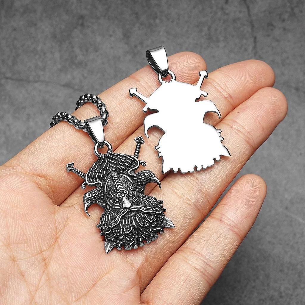 Vintage Retro Viking Warrior Raven Bird Pendant Necklace Chain Unisex Men Women Fashion Gothic Amulet Talisman Jewelry Party Gift