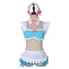 milky time ReZero Rem Cosplay Swimsuit Bikini “Isekai-type” with Wig, Size M, Color Rem/Isekai-type
